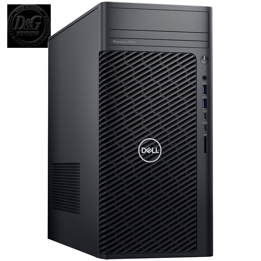 Dell Precision 3680 Tower, Intel Core i7-14700 (20C, 28T, 33MB Cache, up to 5.4GHz), 16GB (2x8GB) DDR5, 512GB M.2 SSD, NVIDIA T1000 8GB, no WiFi, Mouse + US KBD, Win 11 Pro, 3Y ProSupport