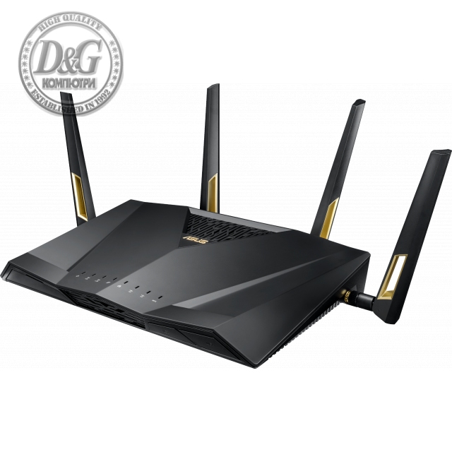 Безжичен Рутер ASUS RT-AX88U, AX6000 Dual Band WiFi 6 (802.11ax), AiProtection Pro, 4804 Mbps