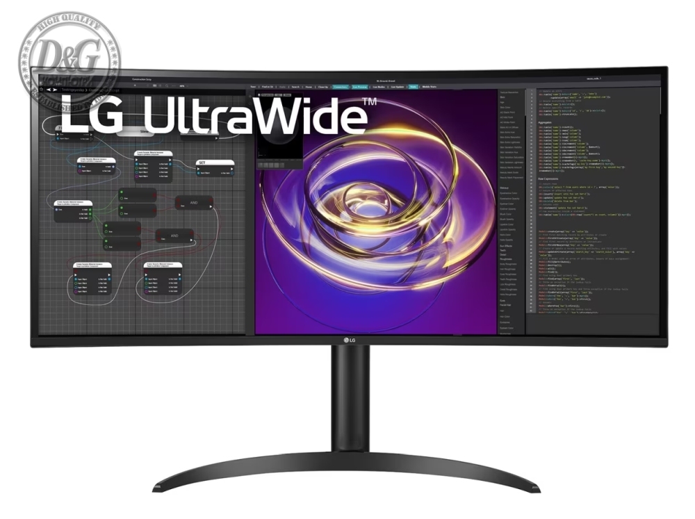 LG 34WP85C-B, 34" 21:9 Curved WQHD (3440x1440) IPS, 5ms, CR 1000:1, 300 cd/m2, HDR 10, DCI-P3 95%, AMD FreeSync, USB Type-C, HDMI, DisplayPort, Speaker 2ch 7w, PBP, Height Adjustable Stand, Tilt , Black