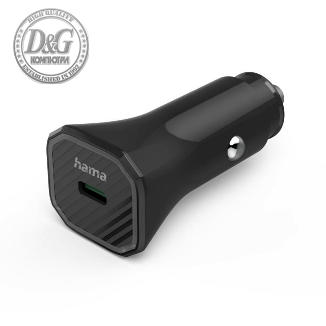 Зарядно за кола HAMA &quot;Eco&quot;, USB-C, (PD) / Qualcomm&reg; 3.0, 25 W, черно