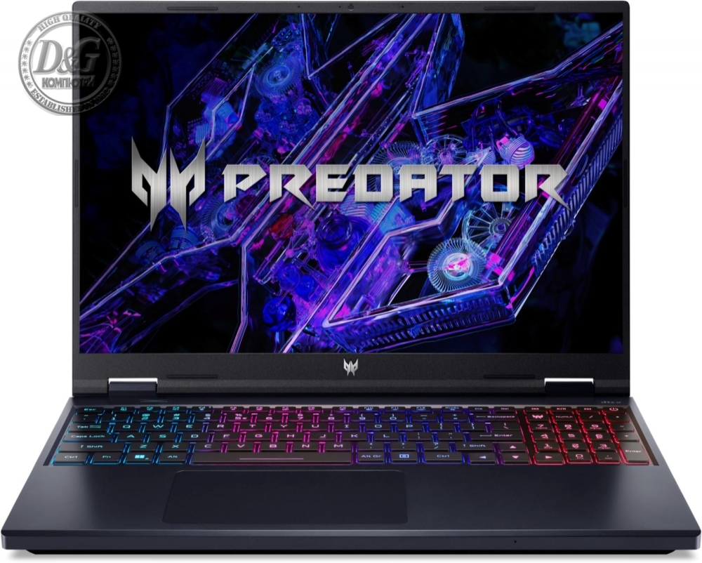 Acer Predator Neo, PHN16-72-90BV, Intel Core i9-14900HX (up to 5.80GHz, 36MB), 16" WQXGA (2560x1600) IPS SlimBezel 165Hz, 16GB DDR5 5600MHz, 1024GB PCIe SSD, RTX 4060 8GB GDDR6, Killer Wi-Fi 6AX 1650i, BT, MicroSD reader, Backlit KB, No OS, Black