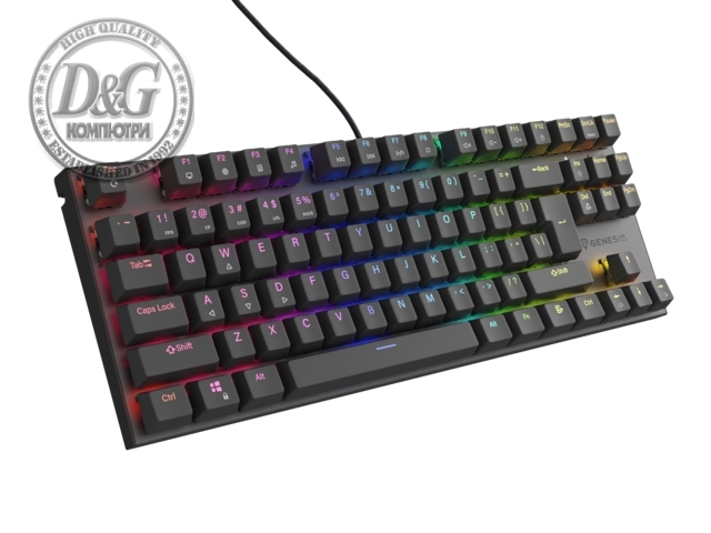 Genesis Mechanical Gaming Keyboard Thor 303 TKL RGB Backlight Brown Switch US Layout Black