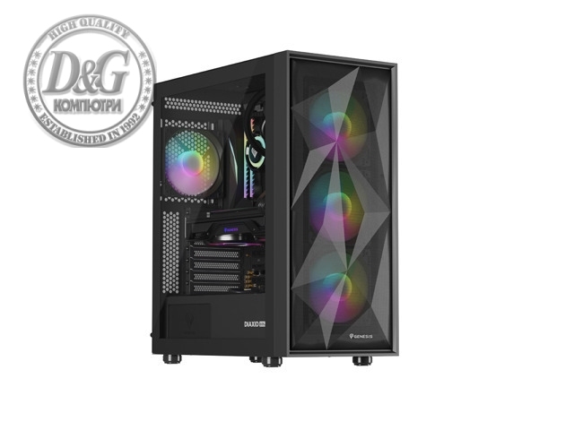 Genesis PC Case DIAXID 605 RGB Mini Tower Window, Black