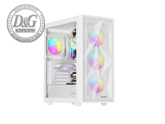 Genesis PC Case DIAXID 605 RGB Mini Tower Window, White