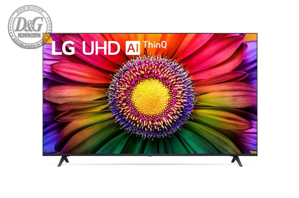 LG 55UR80003LJ, 55" 4K UltraHD TV 4K (3840 x 2160), DVB-T2/C/S2, webOS 23 Smart TV, ThinQ AI, a5 AI Processor 4K Gen6, WiFi, HDR10 pro, HLG, ALLM/HGiG, 4K Upscaling, AI Sound, Voice Controll, AirPlay, HDMI eARC,Quick Card, CI, LAN, USB, Bluetooth, Cresce