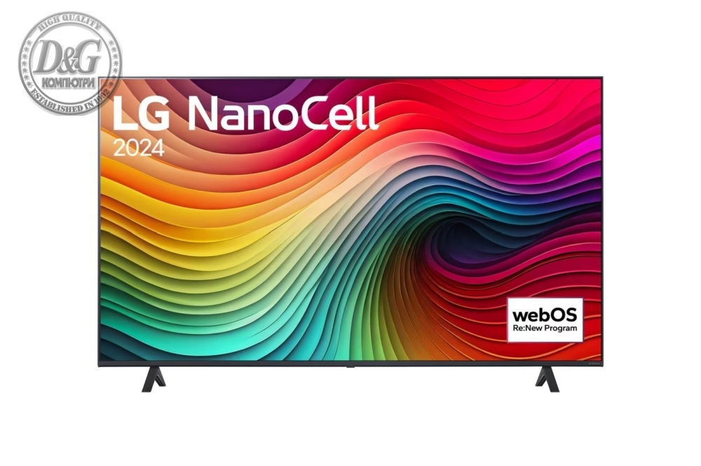 LG 65NANO81T3A, 65" 4K HDR Smart Nano Cell TV, 3840x2160, DVB-T2/C/S2, AI Alpha 5 Gen7, HDR 10 PRO, webOS 24, ThinQ AI, WiFi, Clear Voice, AI Upscaling, Bluetooth, Hdmi, CI, LAN, AirPlay2, SPDIF, 2 Pole stand, Silver