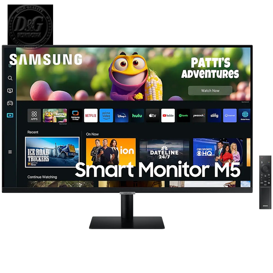 Monitor LED Samsung LS32DM500EUXDU SMART M50D, 32" FHD FLAT 16:9 (1920x1080) VA 60Hz, 250 cd/m2, 3000:1, HDR10, 4ms, 178/178, 2xHDMI, Remote Control, Speakers 5Wx2, Tilt/HeightAdj (120mm), 2Y