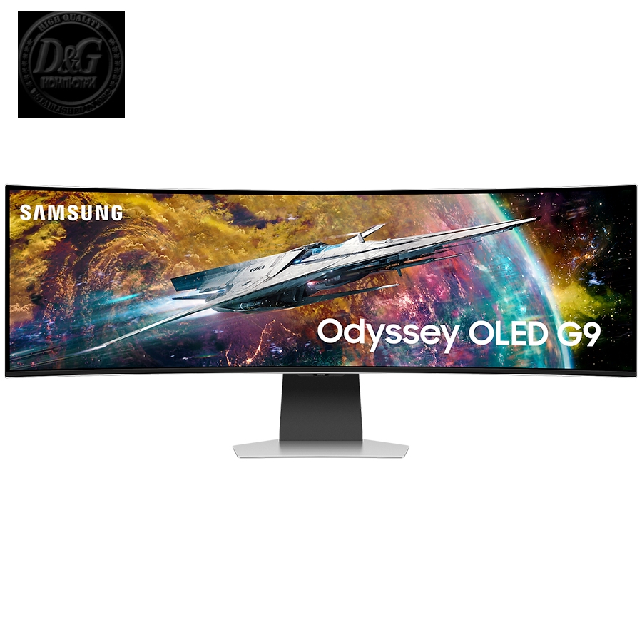 Monitor LED Samsung LS49CG950SUXDU Odyssey G95SC, 49" DQHD Curved 1800R 32:9 (5120x1440) QD-OLED 240Hz, 250 cd/m2, 1000000:1, 1xDP, 1xHDMI, 1xUSB Type-C, Speakers 2x5W, 3x USB, Tilt, Height Adj, Vesa 100x100, 2y