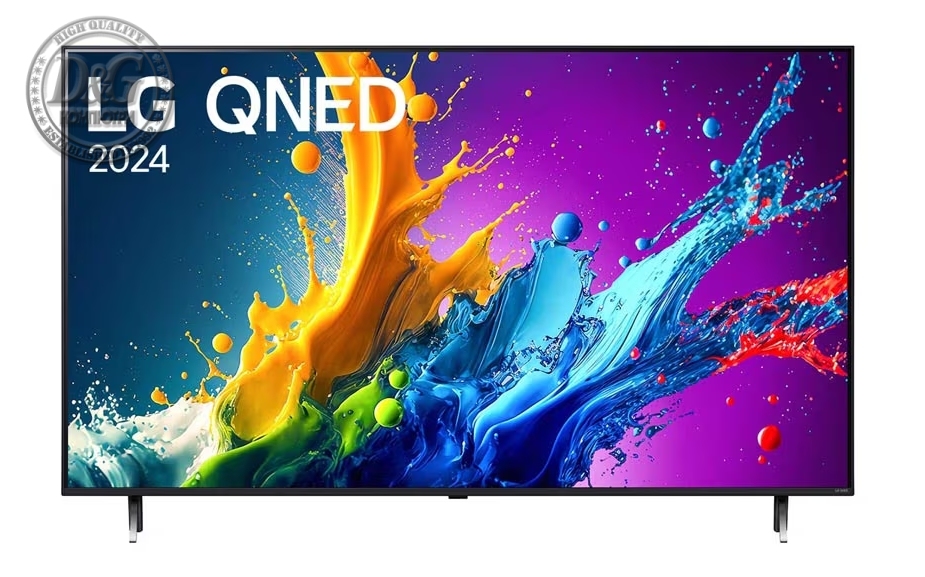 LG 43QNED80T3A, 43" 4K QNED HDR Smart TV, 3840x2160, DVB-T2/C/S2, Alpha 5 AI 4K Gen7, HDR 10 PRO, webOS 24 ThinQ, 4K Upscaling, WiFi 5, Voice Controll, Bluetooth 5.1, AirPlay 2, LAN, CI, HDMI, SPDIF, 2 pole Stand , Titan