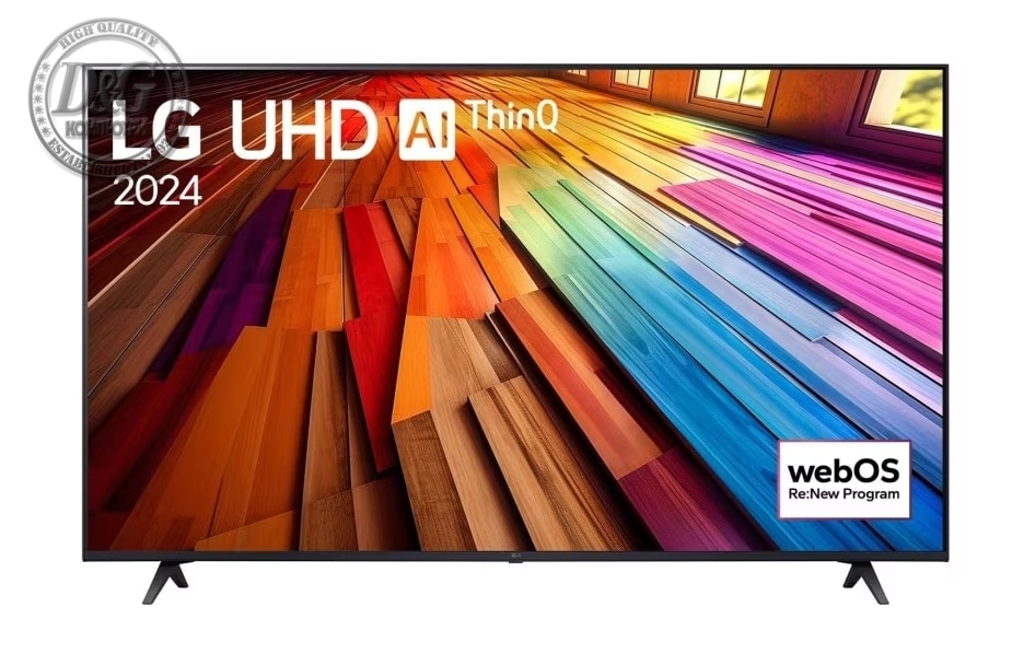 LG 55UT80003LA, 55" 4K UltraHD TV 4K (3840 x 2160), DVB-T2/C/S2, webOS 24 Smart TV, ThinQ AI, Alpha 5 AI 4K Gen7, WiFi, HDR10 pro, HLG, ALLM/HGiG, AI Upscaling, AI Sound(Virtual 9.1.2 Up-mix), AirPlay, Quick Card, HDMI eARC, CI, LAN, USB, Bluetooth, 2 Po