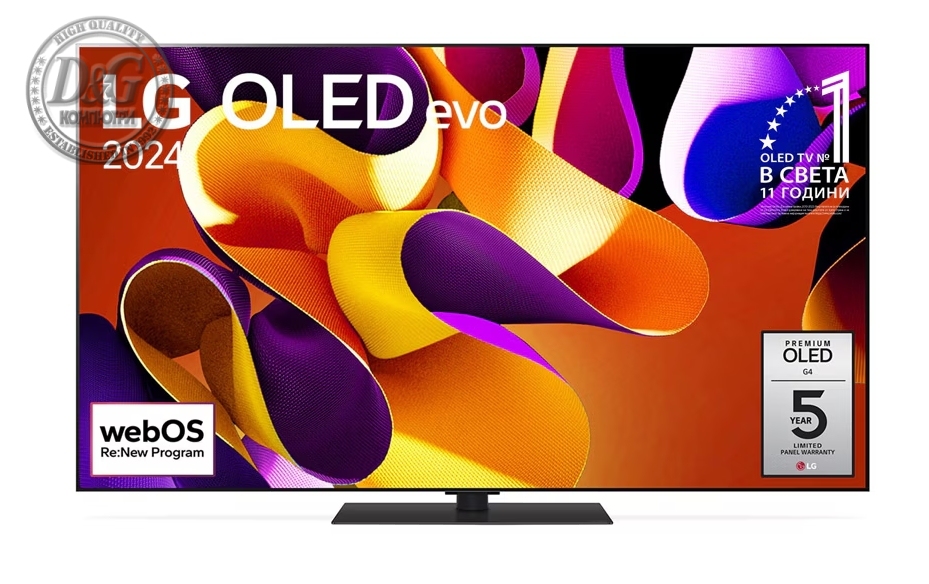 LG OLED65G43LS, 65" UHD OLED evo, 4K (3840x2160), DVB-C/T2/S2, Full Cinema Screnn, Alpha 11 AI 4K Gen7, 144Hz, ThinQ AI, HDR10, VRR, NVIDIA G-SYNC, AMD FreeSync, Dolby Vision, Dolby Atmos, Wi-Fi, Bluetooth, HDMI, USB, Airplay 2, Multi View, Meteor Titan