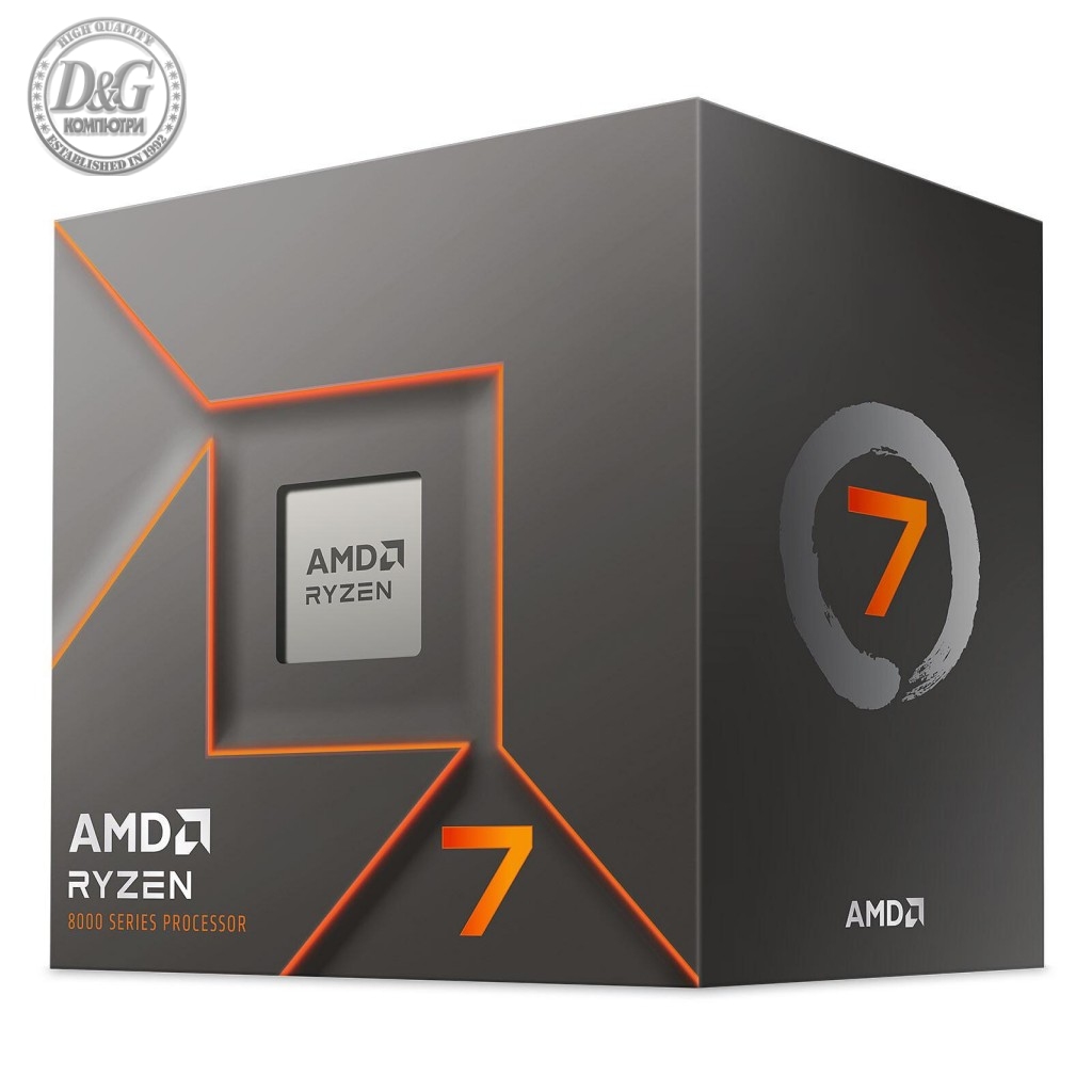 Процесор AMD RYZEN 7 8700F, 8-Core 4.1GHz (Up to 5.0GHz) 24MB Cache, 65W, AM5, BOX