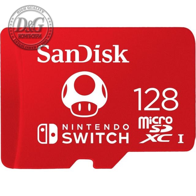 Карта памет SanDisk for Nintendo Switch, microSDXC UHS-I, 128GB, До 100MB/s