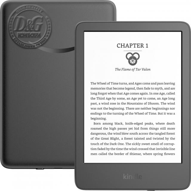 eBook четец Kindle 2022, 6&quot;, 16GB, WiFi, 11 генерация, Bluetooth, Черен