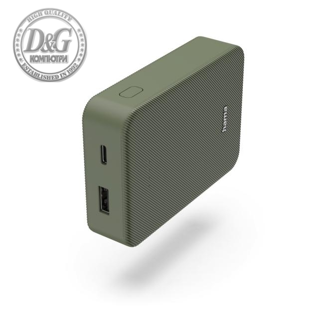 HAMA Външна батерия &quot;Colour 10&quot;, 10000 mAh, 2 изхода: USB-C, USB-A, зелен