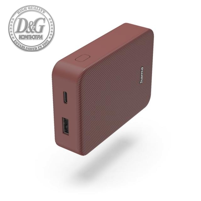 HAMA Външна батерия &quot;Colour 10&quot;, 10000 mAh, 2 изхода: USB-C, USB-A, червена