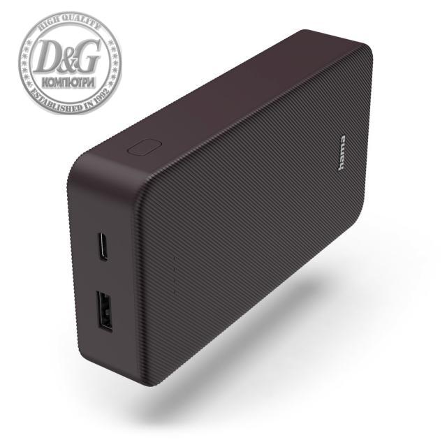 HAMA Външна батерия &quot;Colour 20&quot;, 20000 mAh, 2 изхода: USB-C, USB-A, тъмно червена