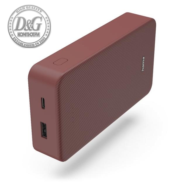 HAMA Външна батерия &quot;Colour 20&quot;, 20000 mAh, 2 изхода: USB-C, USB-A, червена