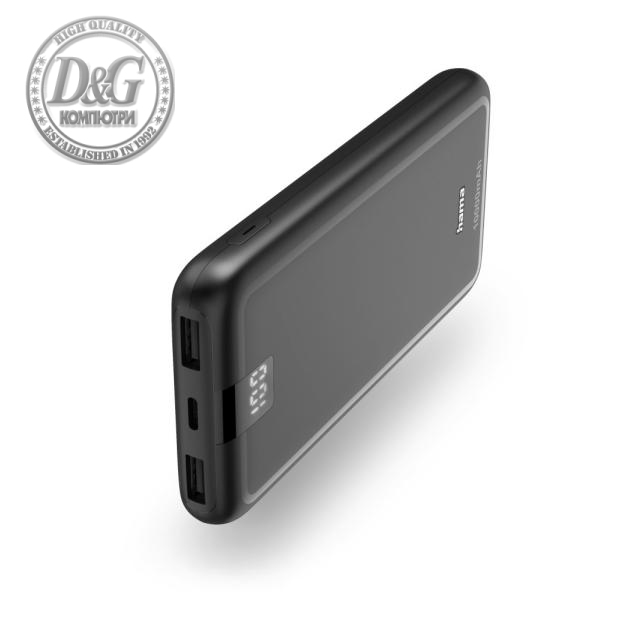 HAMA Външна батерия Power pack &quot;Performance 10&quot;, 10000 mAh, 3 изхода: USB-C, 2x USB-A