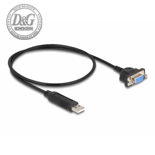 Адаптер DeLock, USB 2.0 - RS-232 D-Sub 9 женско, 50 см.