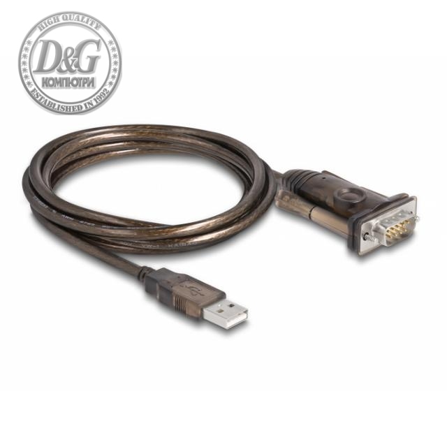 Адаптер Delock USB 2.0 Type-A - Serial RS-232 D-Sub 9 pin мъжко, 1.5 m