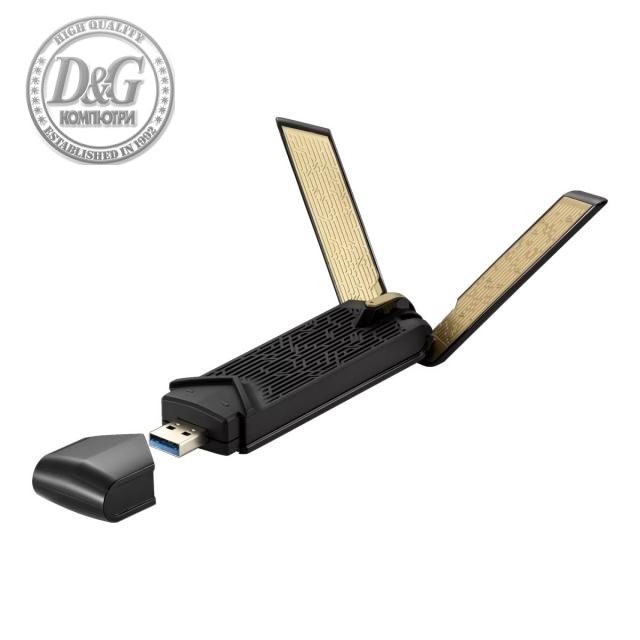 Безжичен адаптер ASUS USB-AX56 Dual Band AX1800 WiFi 6 802.11ax, USB 3.2 Gen1, вградена антена