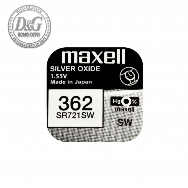 Бутонна батерия сребърна MAXELL SR721 SW  AG11/362/ 1.55V