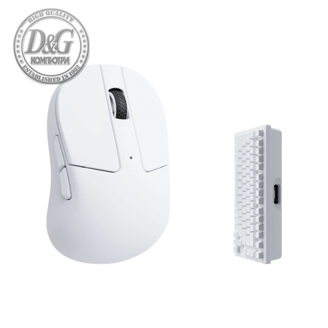 Геймърска Безжична мишка Keychron M4 4000Hz, Matte White