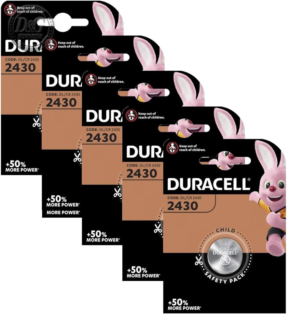 Бутонна батерия литиева DURACELL CR2430, 3V,  1 бр. в блистер, цена за 1 бр.