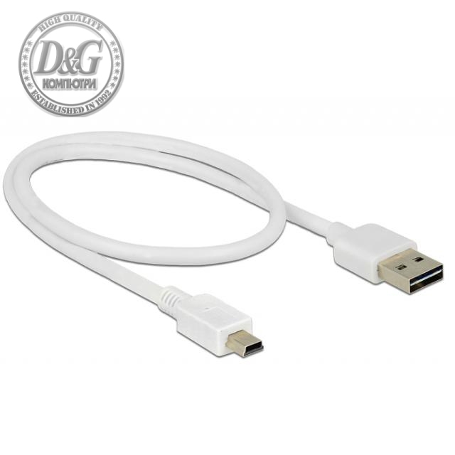 Кабел DeLock EASY, USB 2.0 Type-A мъжко &gt; USB 2.0 Type Mini-B мъжко 0.5 m