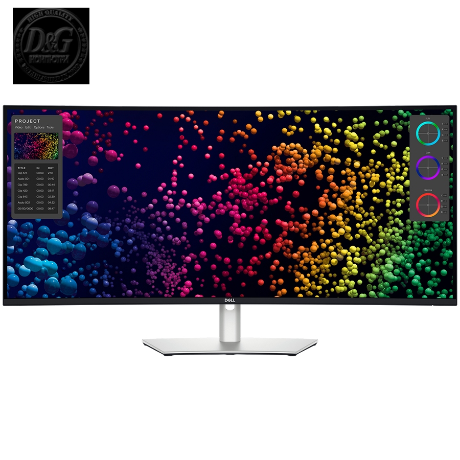 Monitor DELL UltraSharp U4025QW 40" Curved, 5120x2160, WUHD, 120Hz, IPS AG, 21:9, 1000:1, 450 cd/m2, 8ms/5ms, 178/178, DP, HDMI, 2xThunderbolt4 (90W), 3xUSB-C, 5xUSB-A, RJ-45, Audio line out, 2x9W Speakers, Tilt, Swivel, Height Adjust (15cm), 3Y