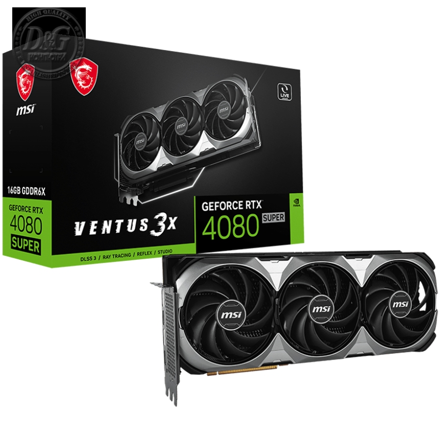 MSI Video Card Nvidia GeForce RTX 4080 SUPER 16G VENTUS 3X, 16GB GDDR6X/256bit, PCI Express Gen 4, 2xDP, 2x HDMI, RECOMMENDED PSU 750W