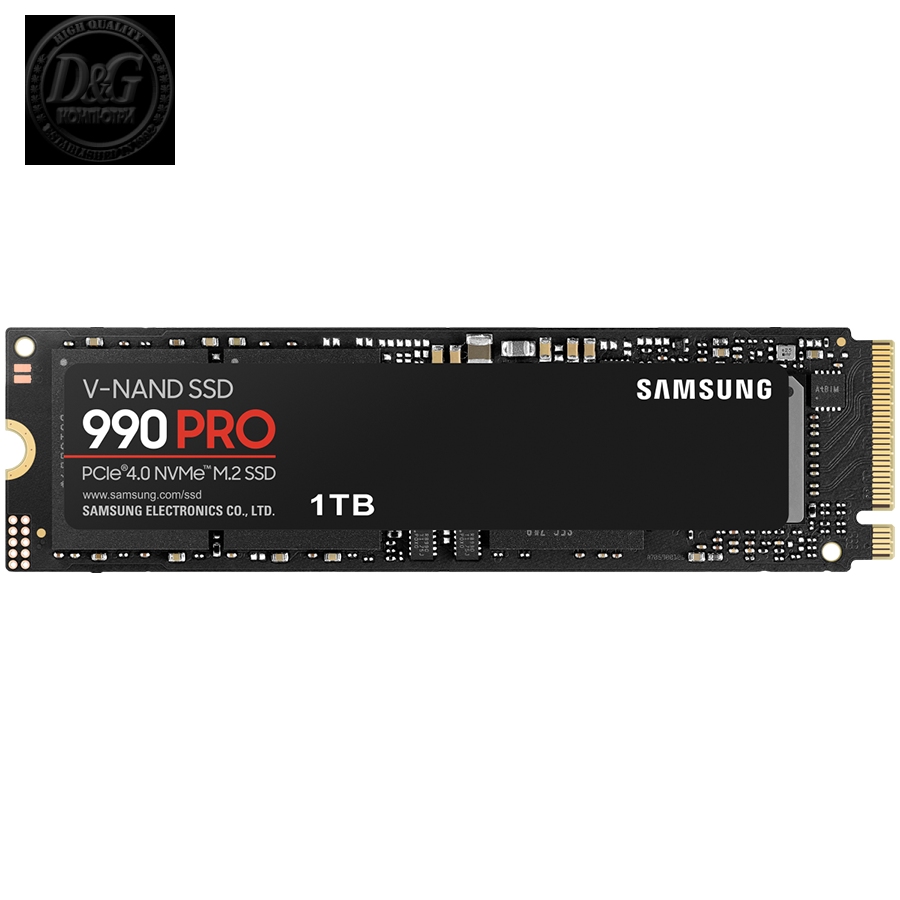 Samsung SSD 1TB M.2 PCIEx4 PCI Gen4.0 990 Pro without Heatsink 600 TBW 5 yrs