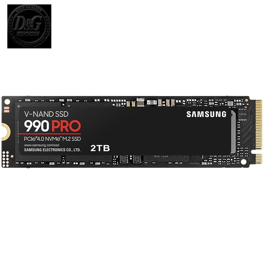 Samsung SSD 2TB M.2 PCIEx4 PCI Gen4.0 990 Pro without Heatsink 1200 TBW 5 yrs