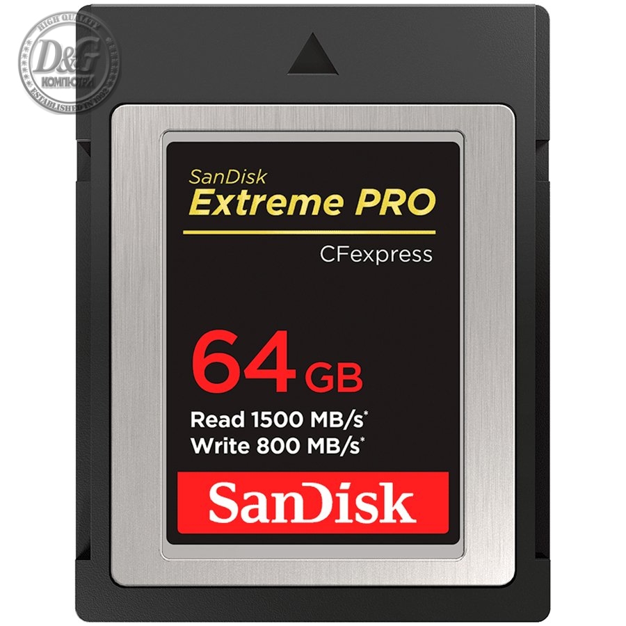 SanDisk Extreme PRO CFexpress Card Type B, 64GB, 1500MB/s Read, 800MB/s Write, EAN: 619659180768