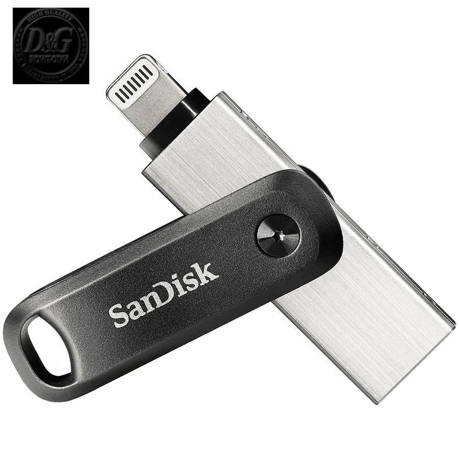 SanDisk iXpand Flash Drive Go 64GB - USB3.0 + Lightning - for iPhone and iPad, EAN: 619659169381