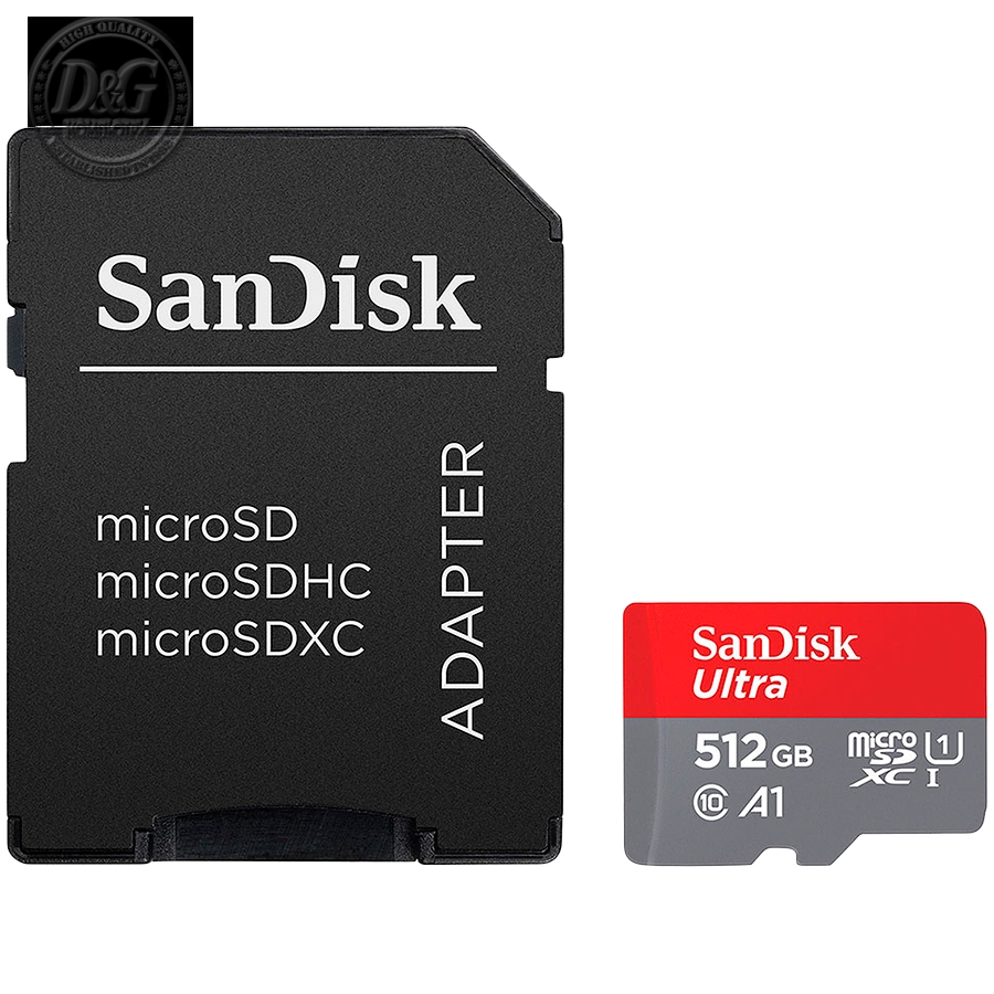 SanDisk Ultra microSDXC 512GB + SD Adapter 150MB/s  A1 Class 10 UHS-I, EAN: 619659200572