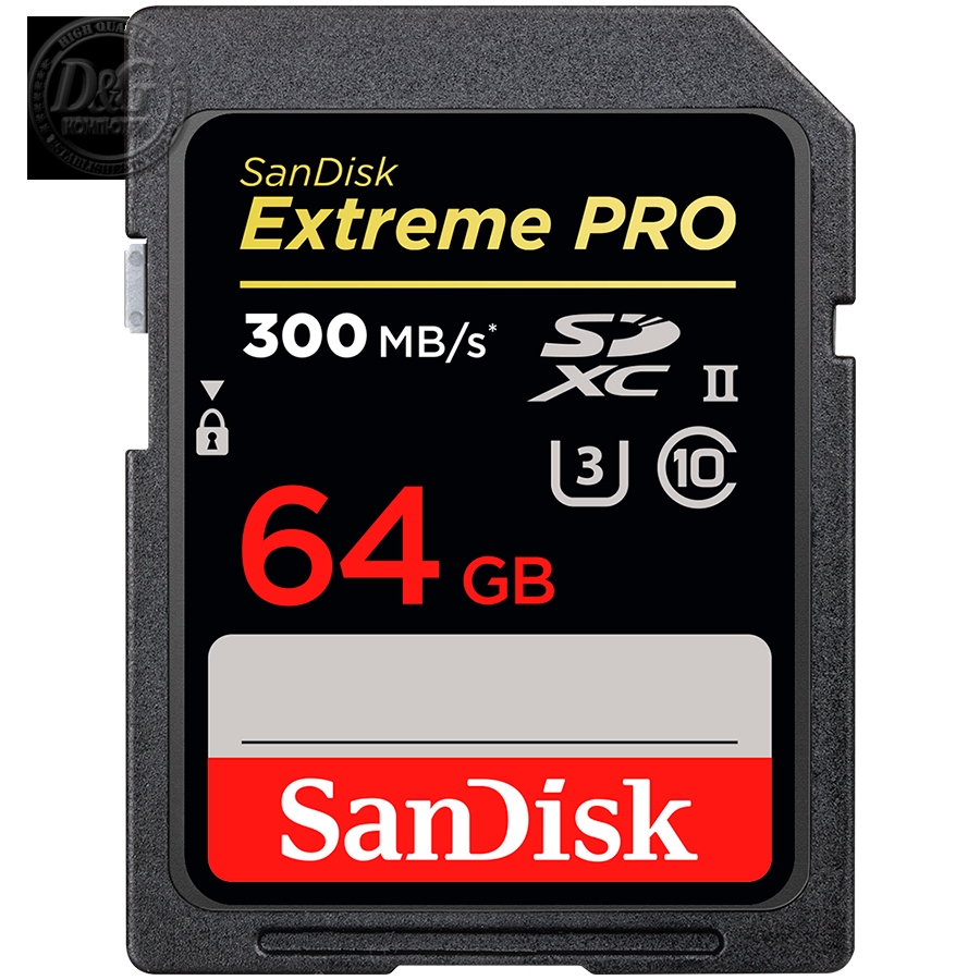 SanDisk Extreme PRO 64GB V60 UHS-II SD cards, 280/100MB/s,V60,C10,UHS-II, EAN: 619659202125