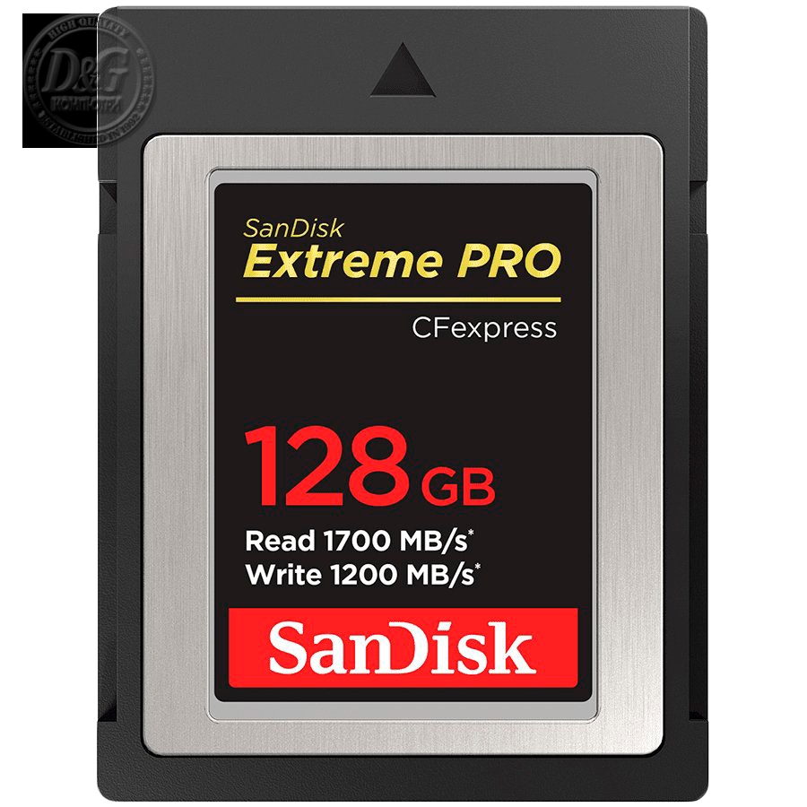 SanDisk Extreme PRO CFexpress Card Type B, 128GB, 1700MB/s Read, 1200MB/s Write, EAN: 619659180805