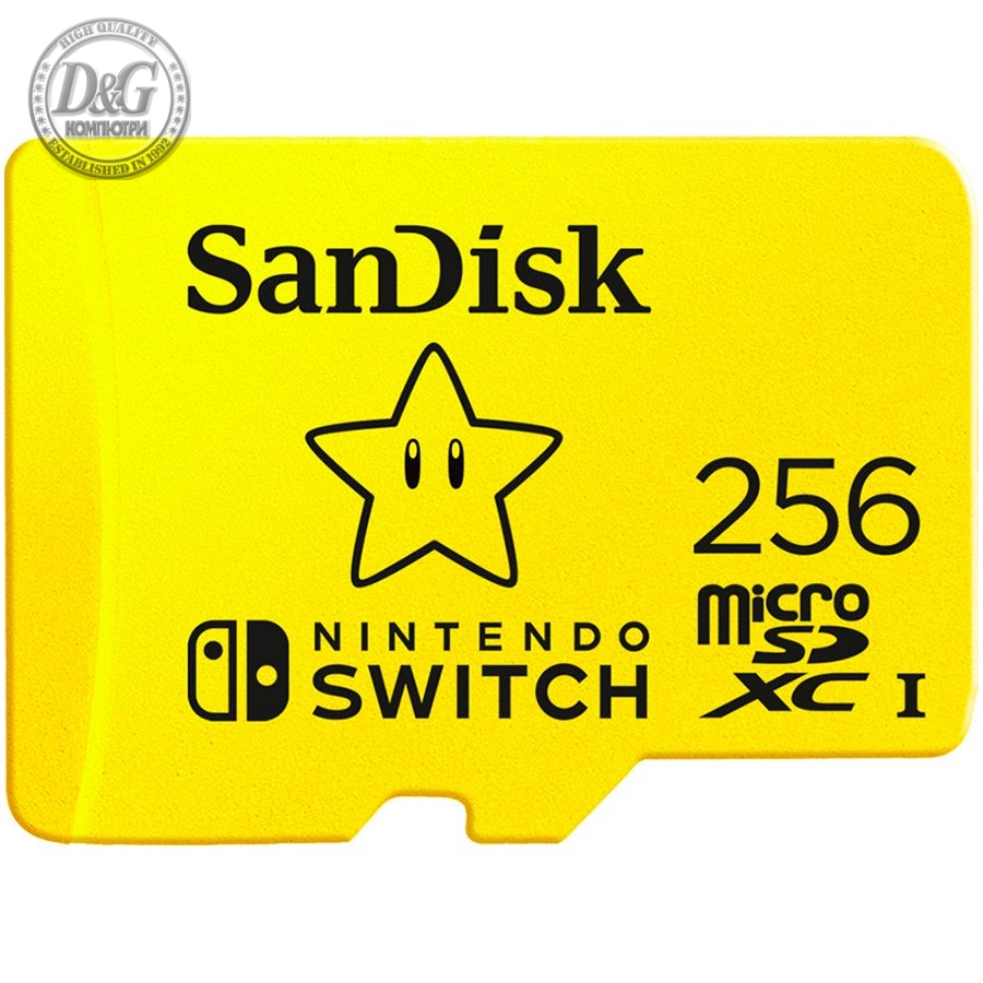 SanDisk microSDXC card for Nintendo Switch 256GB, up to 100MB/s Read, 60MB/s Write, U3, C10, A1, UHS-1, EAN: 619659173869