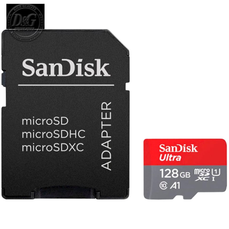 SanDisk Ultra microSDXC 128GB + SD Adapter 140MB/s  A1 Class 10 UHS-I - Imaging Packaging, EAN: 619659200022