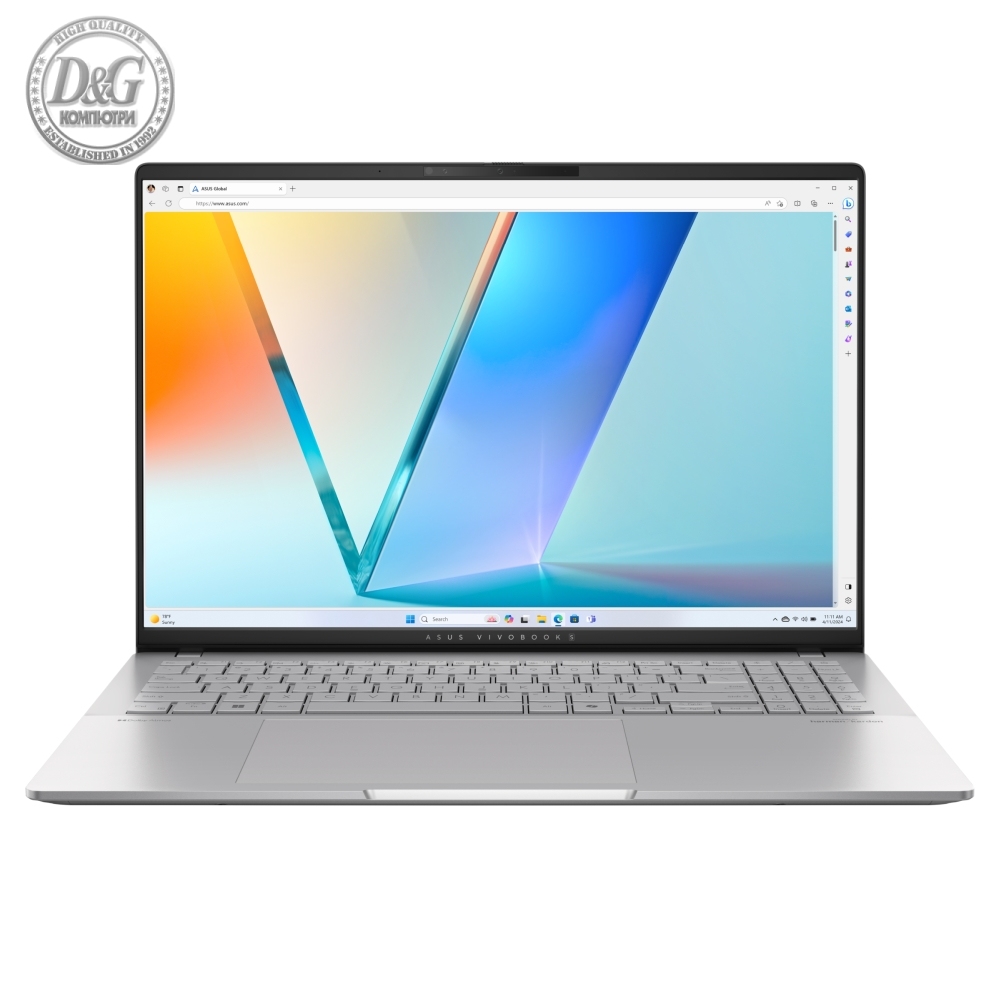 Asus Vivobook S M5606NA-MX023W,AMD Ryzen R5-7535HS, 16 " OLED  (3200 x 2000) 16:10,16GB LPDDR5X (8 GB on BD),512 GB SSD,Backlit Chiclet Keyboard 1-Zone RGB with Num-key, Windows 11, Cool Silver