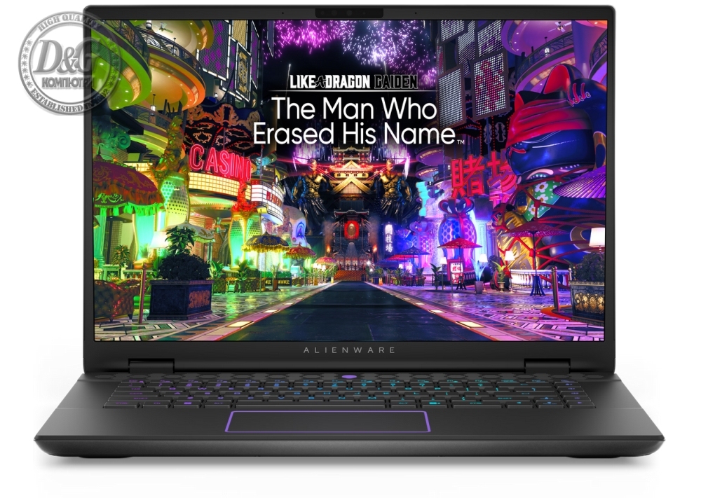 Dell Alienware m16 R2, Intel Core Ultra 7 155 H( 16 cores, 1.40 to 4.80 GHz ), 16.0" QHD+ (2560x1600) 240Hz, 3ms, FHD IR Cam, 16GB, 2x8GB, DDR5, 5600 MT/s, 1 TB, M.2, PCIe NVMe, SSD, RTX 4060, 8GB GDDR6, Wifi 7, Win11 Pro, Dark Metallic Moon, 3Y PS