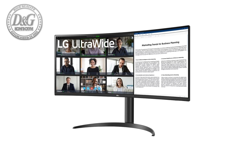 LG 34WR50QC-B, 34" UltraWide AG , Curved 21:9 VA Panel, 5ms, 3000:1, 300 cd/m2, WQHD 3440x1440, HDR10, sRGB 99% , AMD FreeSync, USB type-C, 100Hz, HDMI, DisplayPort, PBP, Height Adjustable, Tilt, Reader Mode, Headphone Out, Black