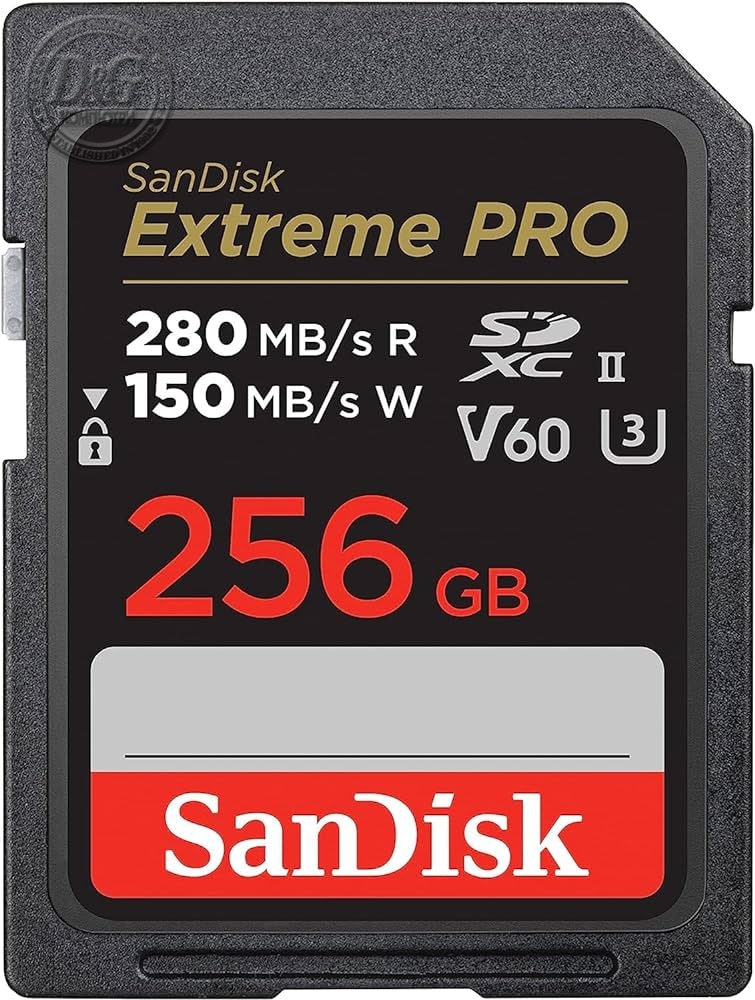 SanDisk Extreme PRO 256GB V60 UHS-II SD cards, 280/150MB/s,V60,C10,UHS-II, EAN: 619659202149