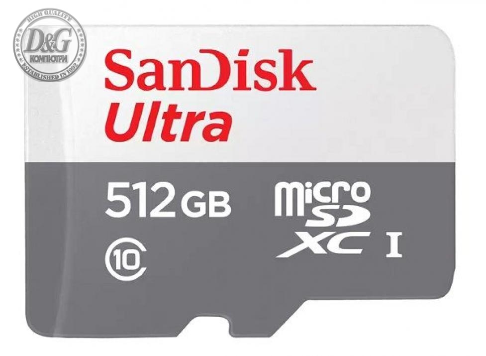 SanDisk Ultra microSDXC 512GB 100MB/s Class 10 UHS-I, EAN: 0619659196622