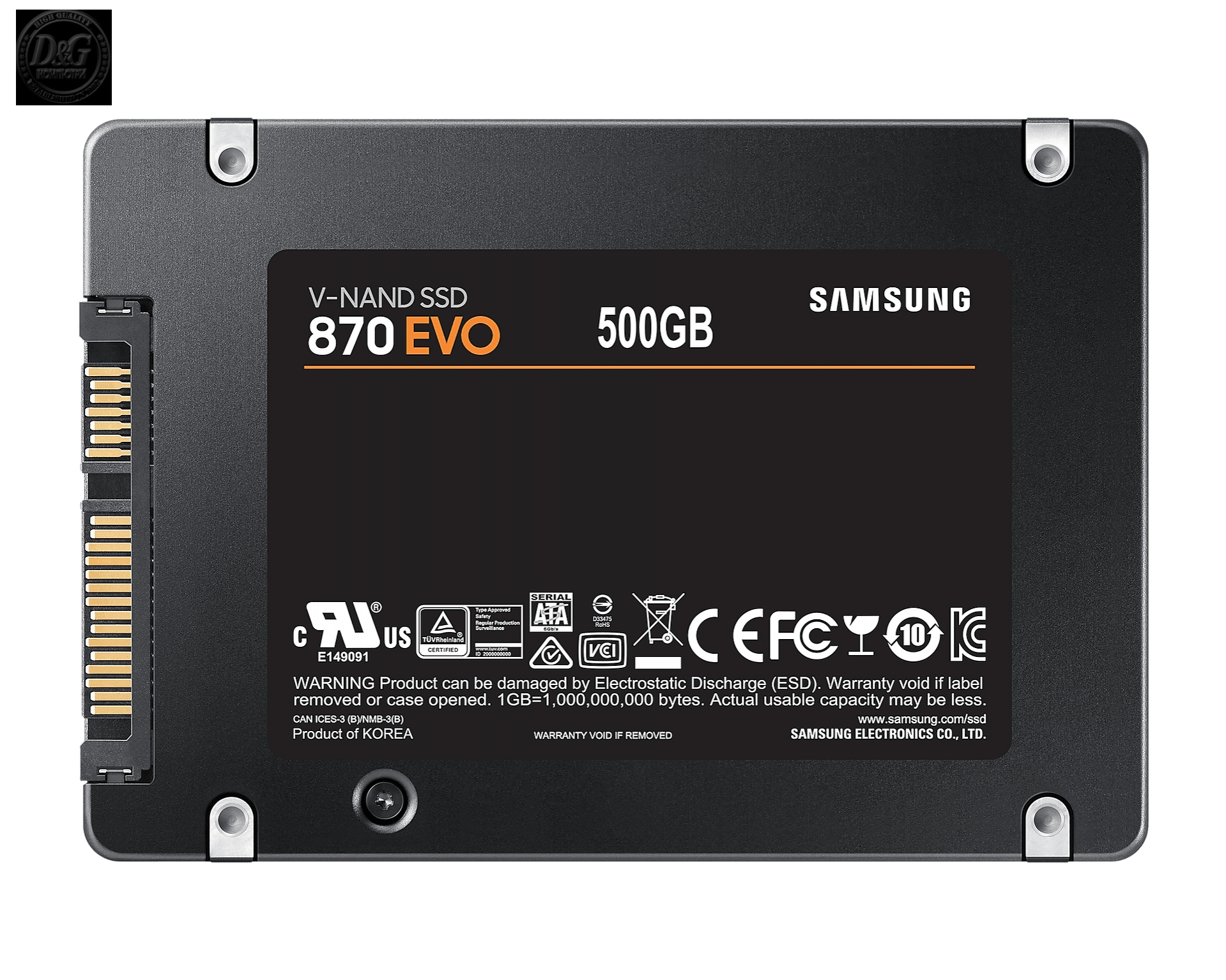 Samsung SSD 870 EVO Series 500 GB SATAIII 2.5'', r560MB/s, w530MB/s, 6.8mm, Basic Pack