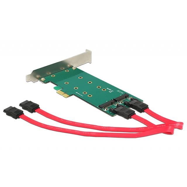 Карта Delock PCI Express x1 - 2 x internal M.2 Key B 110 mm, Low Profile Form Factor