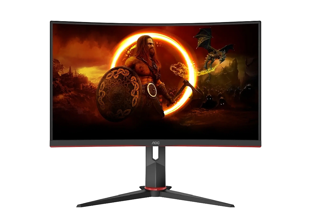 AOC C27G2Z3/BK, 27" Curved 1500R VA WLED, 1920x1080@280Hz, 1ms GtG, 0.5MPRT, 300cd m/2, 4000:1, 80M:1 DCR, Adaptive Sync, FlickerFree, Blue Light tech. Soft., Tilt, Height Adjust, Swivel, 2xHDMI, DP