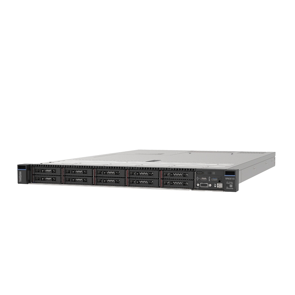 Lenovo ThinkSystem SR630 V3, Xeon Silver 4410Y (12C, 2.0GHz, 30MB Cache, 150W), 32GB (1x32GB, 4800MHz 1Rx4 DDR5 RDIMM), 8 SAS/SATA, 9350-8i Internal, 1x1100W Titanium, 6 Performance Fans, XCC Platinum